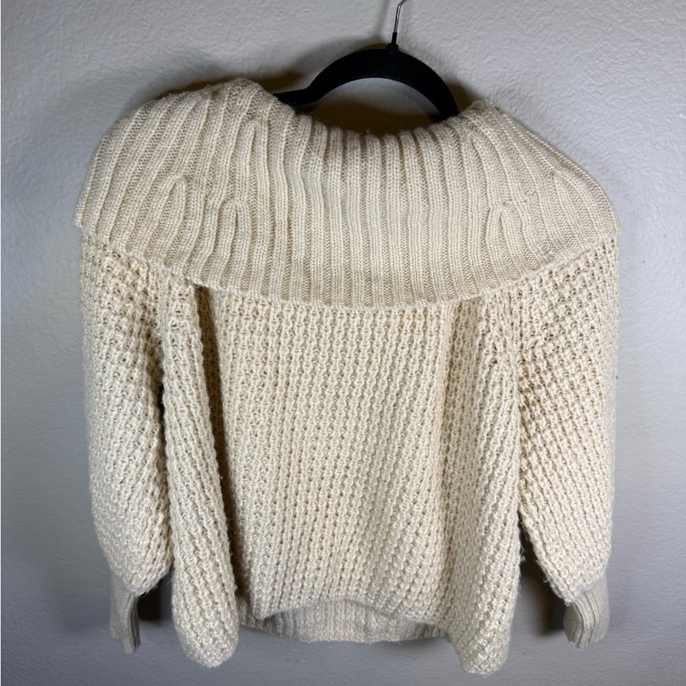Express Beige Cowl Neck off the shoulder Sweater - Picture 7 of 8
